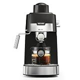SECPOEDR 3.5Bar Espreeso Machine 4-Cup Compact Coffee Maker 800W Black