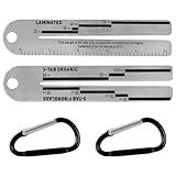 2Pcs 4/09 Shingle Gauges, High Hardness Pitch Gauge Roofing with Carabiner Shingle Gauge Measuring Tool Stainless Steel Roof Gauge Tool for Measuring and Analyzing The Thickness of Roof Tiles