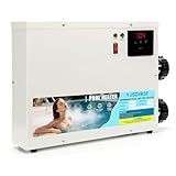 Pool Heater 9KW 220V-240V Electric Swimming Pool Heaters Hot Tub Water,Thermostat with Touchscreeen for Bathtubs and Above Ground in-Ground Pools SPA