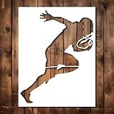 Football Stencil Template - Reusable Players Silhouette Sports Football Helmet Stencils for Painting on Wood, Glass, Wall Rock, Walls, Canvas, Glassware, Spray Painting, Airbrushing (5 x 6)