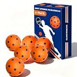 Kikkavo Foam Pickleball Balls, 6 Pack Quiet & Silent Pickleballs for Indoor Outdoor Play, Soft & Safe Practice Balls for Kids, Beginners and Family