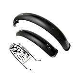Fat Bike Fender Front and Rear Fender Set for Fat Tire Bike Wings Full Coverage Set for E-bike Mountain Bike (20"~26") (BLACK, 26x4.0 INCH)