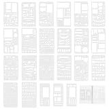Jevehip Flexible Record Template 23Pcs Set, Reusable Dot Grid Journal Stencils for Bullet Journaling, Calendar, Checklist, Layout Planning, Drawing Lines, Compatible with Discs,Coils,Rings (Set of 23)