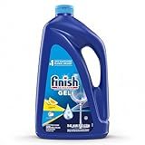 Finish Gel Liquid Dishwasher Detergent, Advanced Deep Cleaning Power Dish Soap, Fights Tough Stains, Dishwasher Soap, Plastic-Free & Septic Safe Dish Detergent, Lemon Scent, 75oz