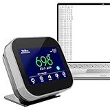 GZAIR CO2 Air Quality Monitor with Data Logger, Dual-Channel NDIR Sensor, Tabletop CO2 Meter with Data Export, Temperature and Humidity, 0–5000 ppm Range, Touch Screen Display