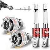 New 2 Sets Adjustable Universal Socket Wrench Tool Set - Multi-Function 10mm-19mm Universal Maintenance Socket for 3/8" Drive Ratchet, Torque Wrench & Power Drill