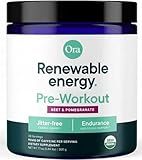 Ora Organic Pre Workout Powder for Men and Women Berry Beet Flavor- Vegan Certified Organic, Soy-Free, Dairy-Free, Gluten-Free- Provides Jitter-Free Energy Boost for Women & Men, 20 Servings