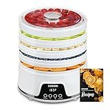 COSORI Food Dehydrator Machine for Jerky, 5 Trays with 165°F Temperature Control and 48H Timer, 350W Dryer for Fruit, Herbs, Meat, Veggies and Dog Treats, 50-Recipes Book Included