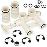 Upgraded 7345388 Water Softener 3/4" Bypass Valve Assembly Kit with (2) Adapters, (4) Clips, and (4) O-rings, Compatible wth Kenmore, GE, Whirlpool, Morton, NorthStar, EcoWater, EcoPure Water Softener