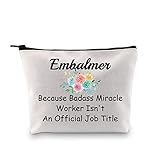 JXGZSO Funeral Director Gift Embalmer Gifts Because Badass Miracle Worker Isn't An Official Job Title Mortician Cosmetic Bag