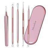 MelodySusie Blackhead Remover Pimple Popper Tool Kit - Professional Extractor for Nose and Face, Stainless Comedone, Blemish Whitehead Popping with Portable Metal Case.