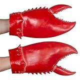 x-merry toy 1Pair Funny Lobster Crab Claws Gloves Halloween Costume Hands Weapon Props Halloween Cosplay Costume Party Fancy Dress up Ragged Claws Christmas Festival Props Lobster Hands