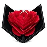 Wislist Creative Ring Box Small Ring case for Proposal Engagement Wedding Ceremony Birthday Gift Jewelry Display Presentation Storage Chest Holder Organizer (Black)
