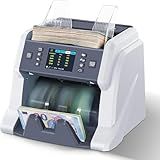 RIBAO BC-40 Mixed Denomination Money Counter Machine, Value Counting, Bill Counter Multi Currency, CIS/UV/MG/IR Counterfeit Detection for Business