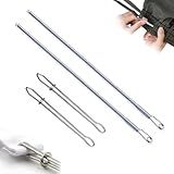 4 Pcs Drawstring Threader Tool, Stainless Steel Long Loop Turner Sewing Tools and Short Rope Threading Clips, Bodkin Sewing Tools for Easily Threading Hoodies, Jackets and Pants Ropes