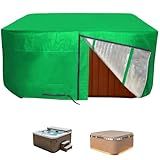 Chuanke Insulated Hot Tub Thermal Cover, Square Insulation Spa Thermal Cover Waterproof Hot Tub Protector 170G Polyethylene Energy-Saving and Warm (Green, 76"x76"x35")