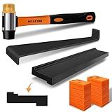 Laminate/Vinyl Flooring Tools, NAACOO Tapping Block for Vinyl Plank Flooring - Double Sided with Notches, Pull Bar, 40Pcs Floor Spacers, Rubber Mallet. Universal Floor Installation kit.