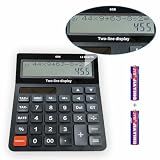 DECKLIT Battery and Solar Unique 120-Step Calculation Check 12 Digit 2 Line Extra Large Calculator Big Buttons and 5.5" LCD Display, Configurable Tax Rate Financial Calculator for Tax Calculations