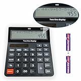 Battery and Solar Unique 120-Step Calculation Check Memory 12 Digit 2 Line Extra Large Calculator Big Buttons and 5.5" LCD Display, Configurable Tax Rate Financial Calculator for Tax Calculations