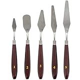 U.S. Art Supply 5-Piece Stainless Steel Palette Knife Set for Acrylic Painting - Paint Spatula Tools for Oil, Canvas Art - Painting Knives for Mixing, Texturing - Pallet Knives for Art & Cake