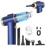 Handheld Car Vacuum Cleaner, 2-in-1 Portable Mini Car Vacuum Cleaner,16000Pa High Power & Air Duster, Handheld Vacuum Cordless with LED Light and Multi-Nozzles for Car,Home,Office,Pet(Blue)