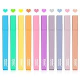 Vitoler 10Pcs Aesthetic Highlighters, Chisel Tip Marker Pens,Assorted Color Candy Highlighters,No Bleed Bible Highlighter,Cute Pastel Highlighter for Journaling Planner Notes School Supplies