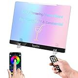 LED Acrylic Led Note Board with Unlimited Colors,Amazing Dreamy Rainbow Light,Voice-Sensing Smart System,App & Remote Control,Glowing Desktop Drawing Note Board,Extra-Thick 0.16X12X8.5 in