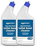 Amazon Basics Toilet Bowl Cleaner with Cling Action Formula, Bleach, Fresh Scent, 24 Fl Oz, Pack of 2