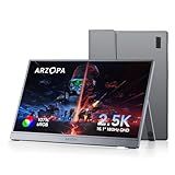 ARZOPA 16.1'' 180Hz 2.5K Portable Monitor, 2560x1440 QHD 107% sRGB Kickstand Portable Gaming Monitor with HDR, Ultra Slim, Eye Care, External Second Screen for Laptop, PC, PS5, Mac, Xbox-Z3FC