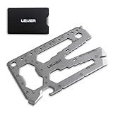 Lever Gear Toolcard Pro - 40 in 1 Credit Card Multitool. Slim, Minimalist Survival Card Wallet Tool Card. TSA Approved Multitool Card Pocket Tool. (Silver)