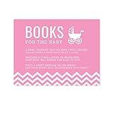 Andaz Press Pink Chevron Girl Baby Shower Collection, Games, Activities, Decorations, Books for Baby Request Cards, 20-pack