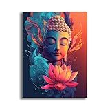 Yomiie 5D Buddha Statue Diamond Painting Kits for Adults, Paint with Diamonds Art Buddhism DIY Full Round Drill Kits, Embroidery Rhinestone Diamond Crystal Craft Canvas Home Wall Decor 30x40 cm