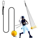 Baseball Softball Batting Trainer – 10.5ft Swing Trainer with Hook & Ball – Solo Hitting Aid for Hand-Eye Coordination, Timing, and Power – Practice Drills for Baseball & Softball Players (All Ages)