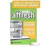 Affresh Dishwasher Cleaner, Helps Power Away Odor Causing Bacteria, Limescale, Mineral Deposits & Grime Inside Pump, Tub & Hoses, 12 Tablets, 1 Year Supply