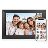 AEEZO Digital Picture Frame, 10.1'' WiFi Electronic Photo Frames with 32GB Memory, 1280 * 800 IPS HD Touch Screen, Auto-Rotate Easy Setup via AiMOR APP, Gifts for Parents and Grandparents Black