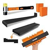 Laminate/Vinyl Flooring Tools, NAACOO Tapping Block for Vinyl Plank Flooring-Double Sided with Notches,10In Contour Gauge, Pull Bar, 40Pcs Floor Spacers,Rubber Mallet. Universal Floor Installation kit