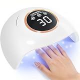 LadyMisty 72W UV Nail Lamp, Upgrade UV Light for Gel Nails, 3 Timer Nail Dryer, LCD Display, Smart Sensor, 99s Low-Heat Mode, Nail Lamps for Gel Polish for Beginners, Home DIY Salon Tool