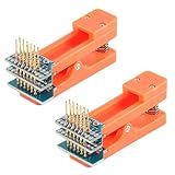 EC Buying 2Pcs 2.54mm Double Row 6Pin Test Clip Board Module Program Burning Board Clip 6 Pins Programmer Burning Clip PCB Fixture with Dupont Wire