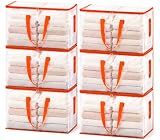 KYODOLED 6-Pack Clear Moving Bags Heavy Duty Extra Large, Storage Totes with Reinforced Handles & Label Pocket, Transparent Packing Containers for College Dorm, Clothes, Bedding, Home Organization
