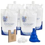 4 StopLoss Bags for Paint, Funnel, Filler Clip & Extra Caps. Airtight, Reusable, Space-Saving Steward 1 Liter Paint Storage Stop Loss Bags. Easy Pouring, Mixing, Dispensing. Home, DIY, and Painters