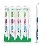GUM Proxabrush Permanent Handle Refills - Compatible with Go-Betweens Interdental Brushes - Floss Picks for Teeth, Braces, and Implants (Pack of 4)