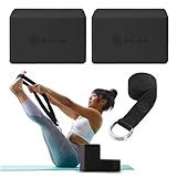 Gaiam 2-Pack Yoga Blocks & Strap Set - Black