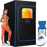 X-Vcak Upgraded Portable Sauna Box for Relaxation, Steam Sauna Tent for Home with Steamer, Remote Control, Folding Chair, 9 Levels, 2.6’ x 2.6’ x 5.9’