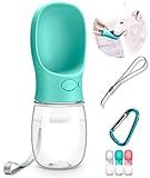 DEYACE Dog Water Bottle, Leak Proof Portable Pet Water Bottles for Dogs, Puppy Water Dispenser with Drinking Feeder for Travel (Teal 12oz)