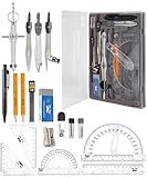 Mr. Pen Geometry Set with 6 Inch Swing Arm Protractor, Divider, Set Squares, Ruler, Compasses and Protractor, 15 Piece Set