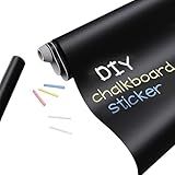 Chalkboard Wallpaper Stick and Peel Customizable Paint Self-Adhesive Removable Reusable for Homeschool Office Training Displays Blackboard 17.7"x78.7"