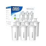 AQUA CREST Replacement for Brita® Filter, Brita® Water Pitchers and Dispensers, Classic OB03, Mavea® 107007, and More, NSF Certified Pitcher Water Filter, 1 Year Filter Supply, 6 Count