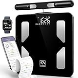 FITINDEX Body Composition Scale for Body Weight, Smart 8-Electrodes with BMI, Body Fat, Muscle Mass, 50 Composition Measurements, Bluetooth