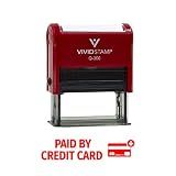 Vivid Stamp Paid by Credit Card Business Self-Inking Rubber Stamps (Red Ink) - Q-400 (2 Pack)