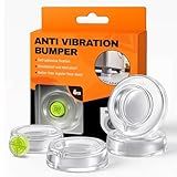 Anti Vibration Pads for Washing Machine - Transparent PU Washer Vibration Pads with Drain Groove & Free Level Tool, Noiseless Anti-Vibration Feet for Dryer, Dishwasher, Washer Leveling Mat, 4 Pack